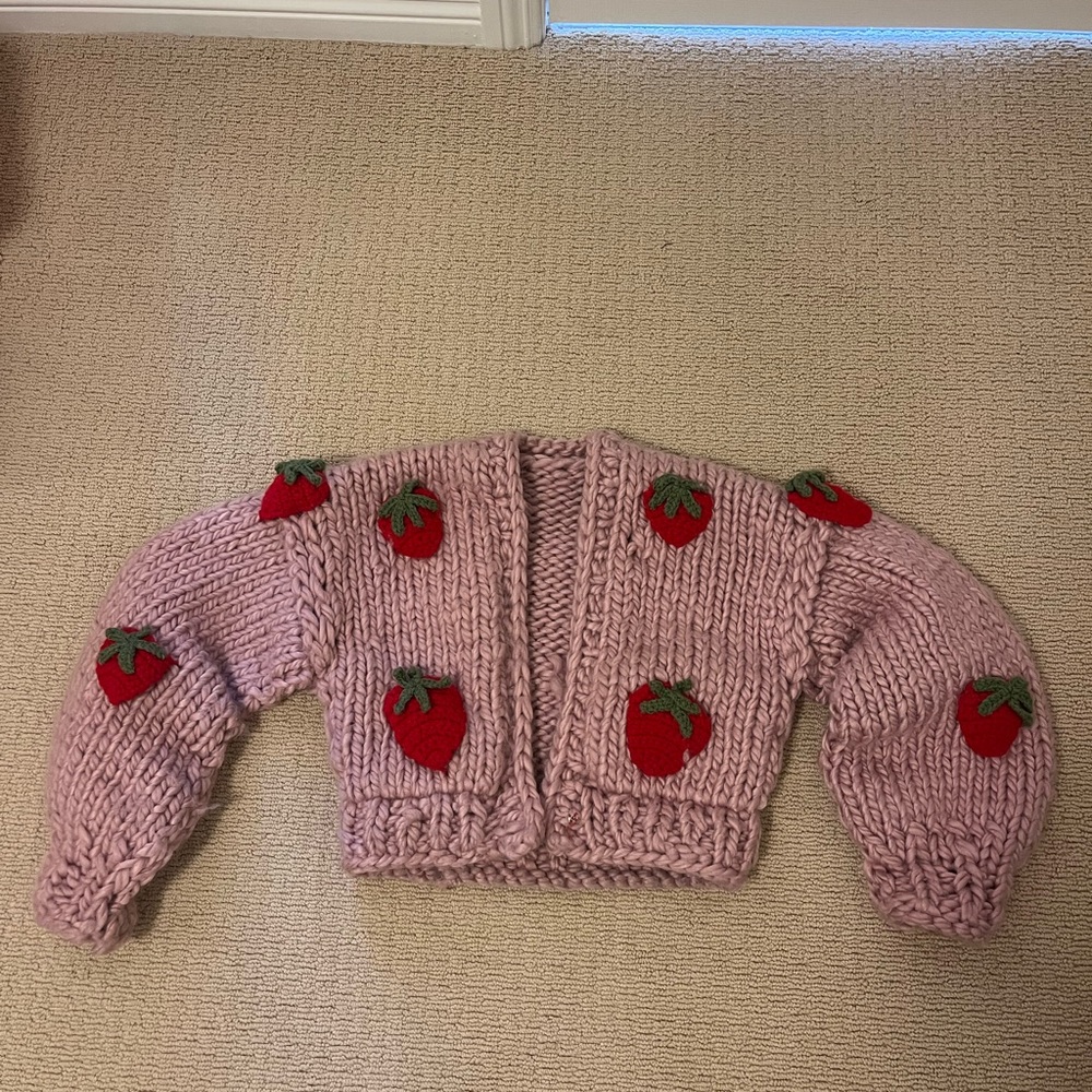 Grace Pink Strawberry Knit Jacket